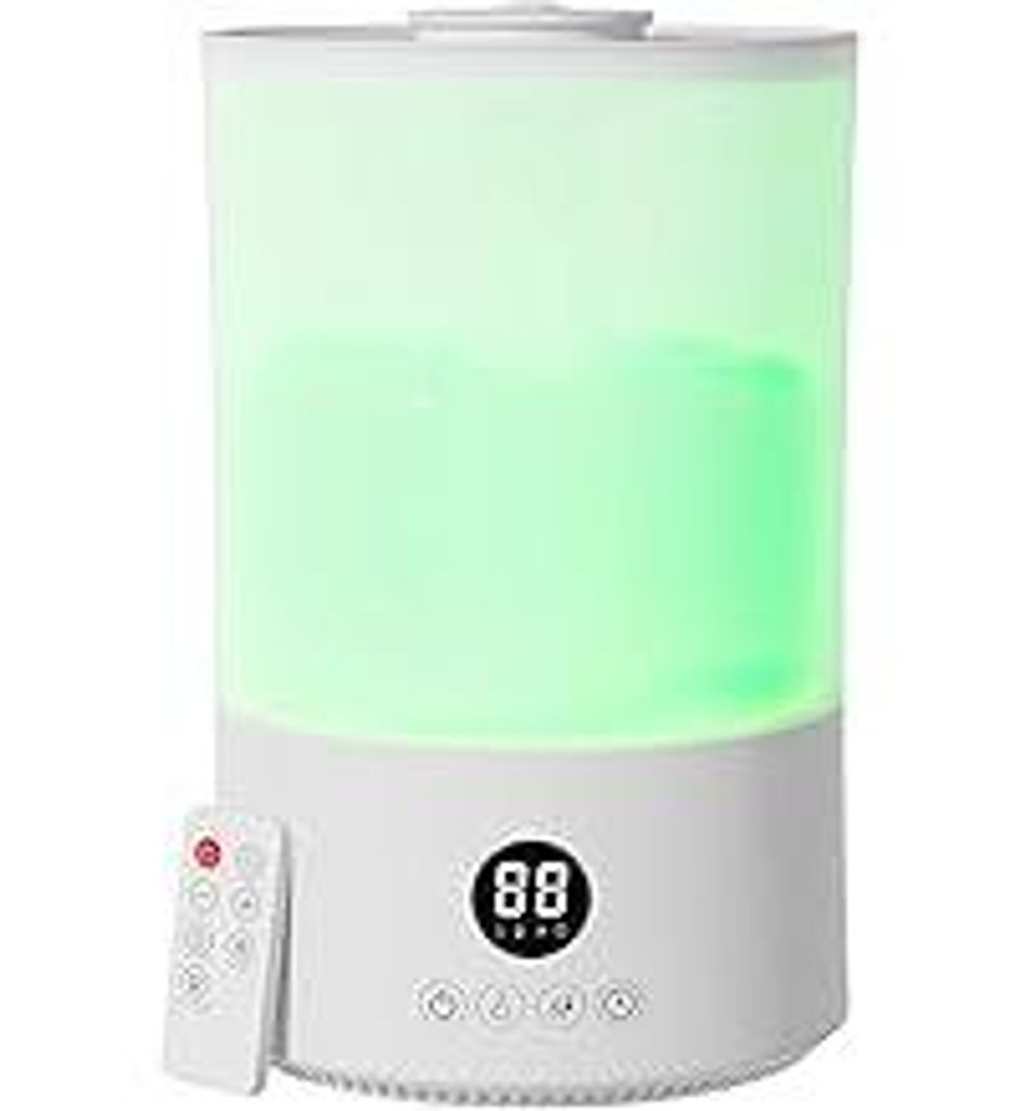 Luftbefeuchter Schlafzimmer, 4L Top-Fill Leise Ultraschall Humidifier mit 360° Drehdüse, Fernbedienung, Automatische Abschaltung, 40H, Timer, Rau...