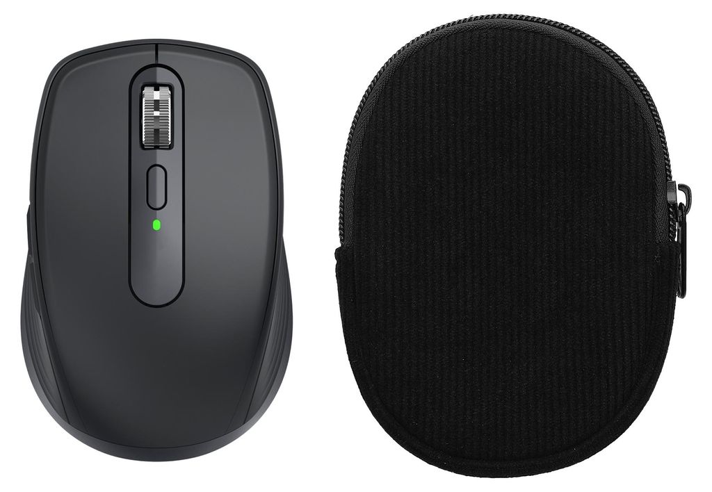 kwmobile Maus Tasche kompatibel mit Logitech MX ANYWHERE 3 / ANYWHERE 3S Hülle - Case für Bluetooth Maus aus robustem Cord und Neopren Stoff - Sc...