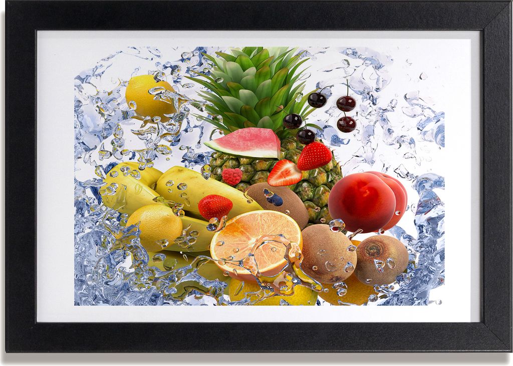 Bild 30x20 MDF-Rahmen, Wandkunst Obst und Wasser Produktbild 
