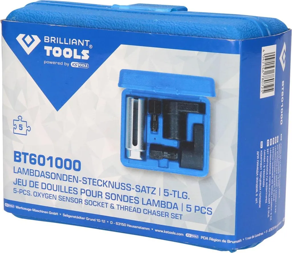 Coffret de douilles spéciales pour sonde lambda et capteur oxygène 5 pcs