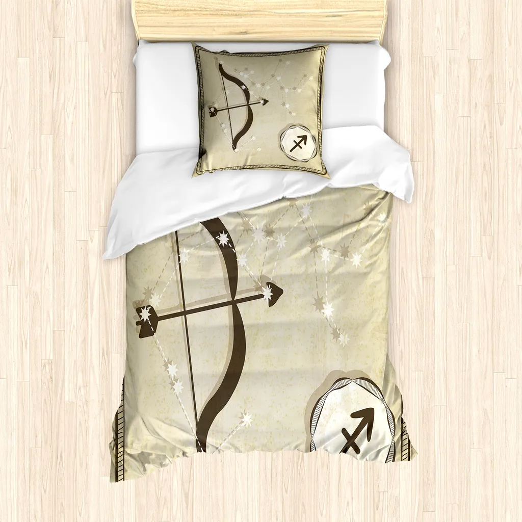 Set Copripiumino ABAKUHAUS 135x200 Sagittario Taupe Anallergico