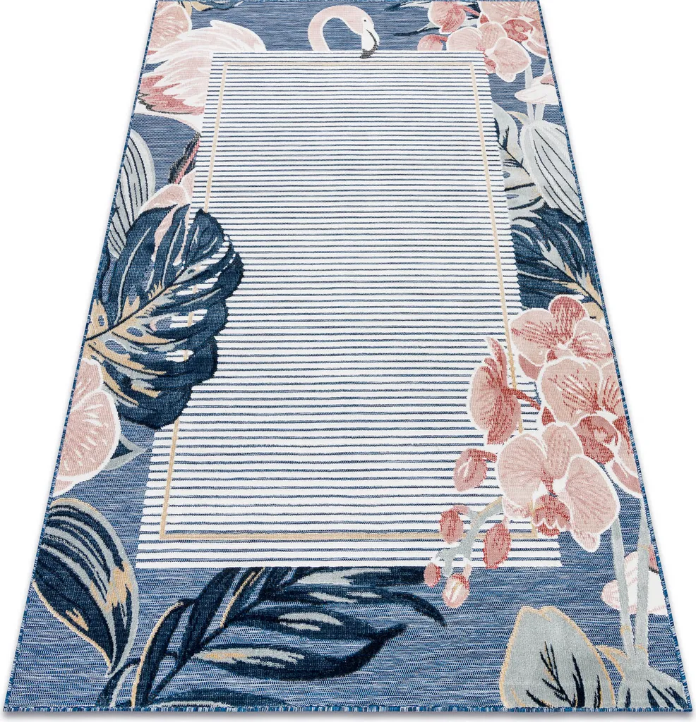Tapis Botanic 157x220 Résistant et Facile à Nettoyer Bleu Multicolore