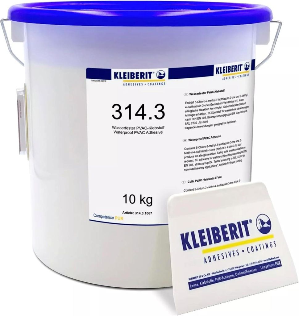 KLEIBERIT 314.3 PVAc D4 Holzleim 10 kg Set inkl. Produktbild 