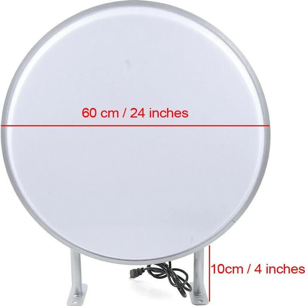 Panneau publicitaire LED circulaire double face jaune en acrylique 60cm