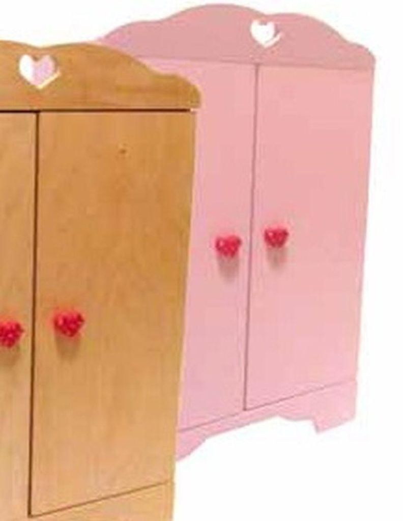 Puppenschrank „Julia“ + Einlegeböden & Kleiderstange Puppenmöbel Puppenkommode