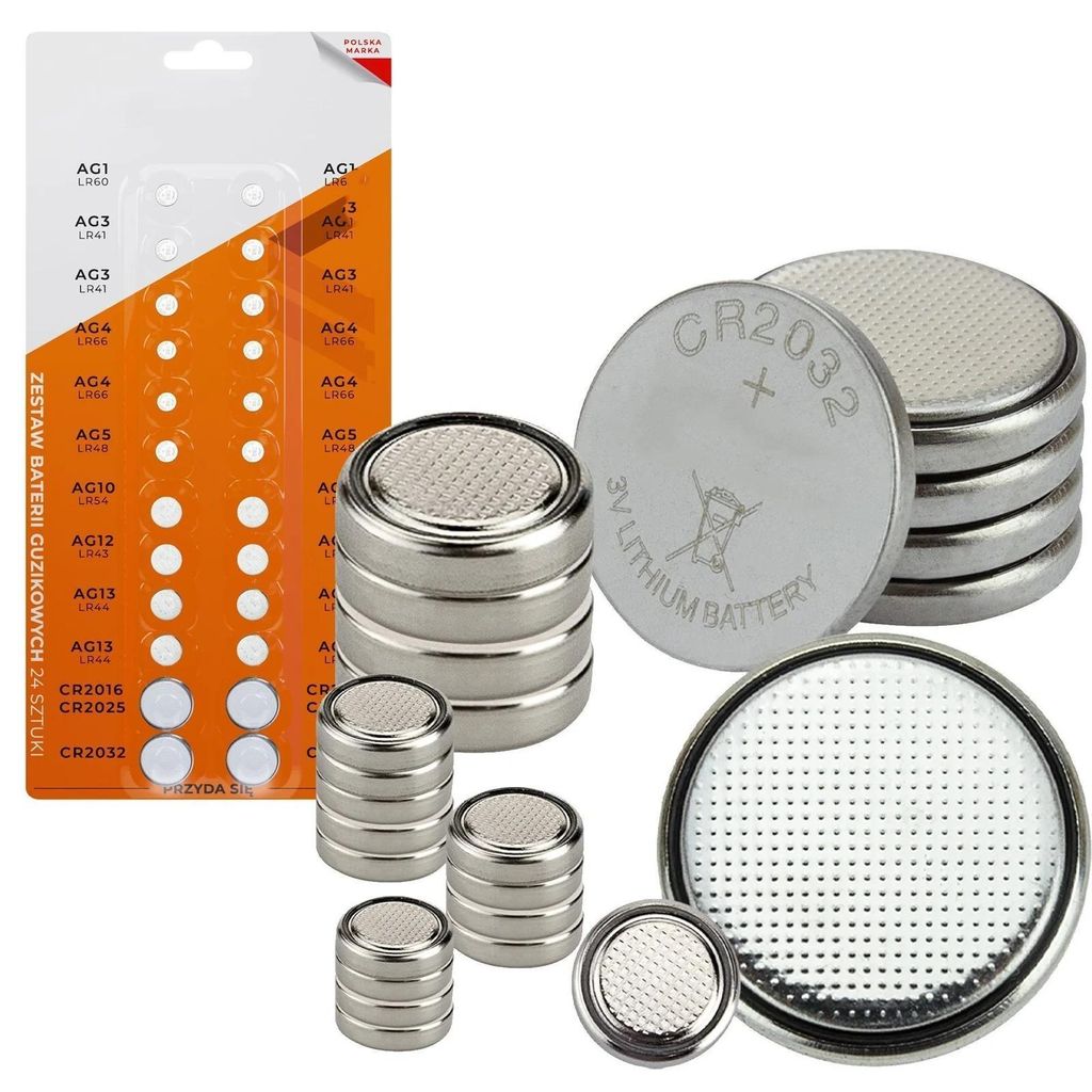 24x Knopfzellen Batterie Set AG1 AG3 AG4 AG5 AG10 AG12 AG13 CR2016 CR2025 CR2032