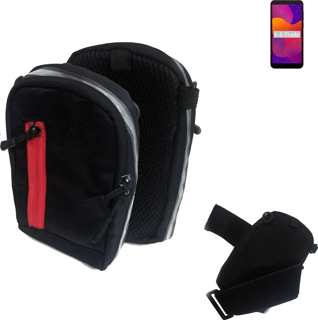 K-S-Trade Outdoor Gürteltasche Holster Umhängetasche kompatibel mit Huawei Honor 9S schwarz Handy Tasche Case travelbag Schutz Hülle Handy Hülle