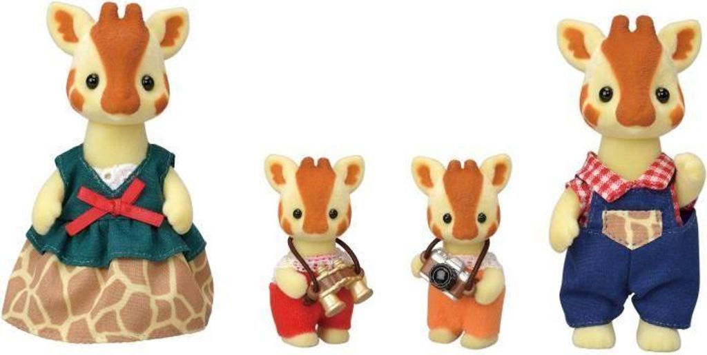 Sylvanian Families Giraffen Familie, 4 Figuren, Beweglich, Orange