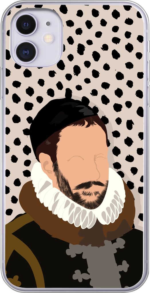 MuchoWow Handyhülle Schutzhülle Hülle für Telefoonhoesje iPhone 11 Alte Meister - Wilhelm von Oranien - Punkte - Vintage Silikon Softcase Han...