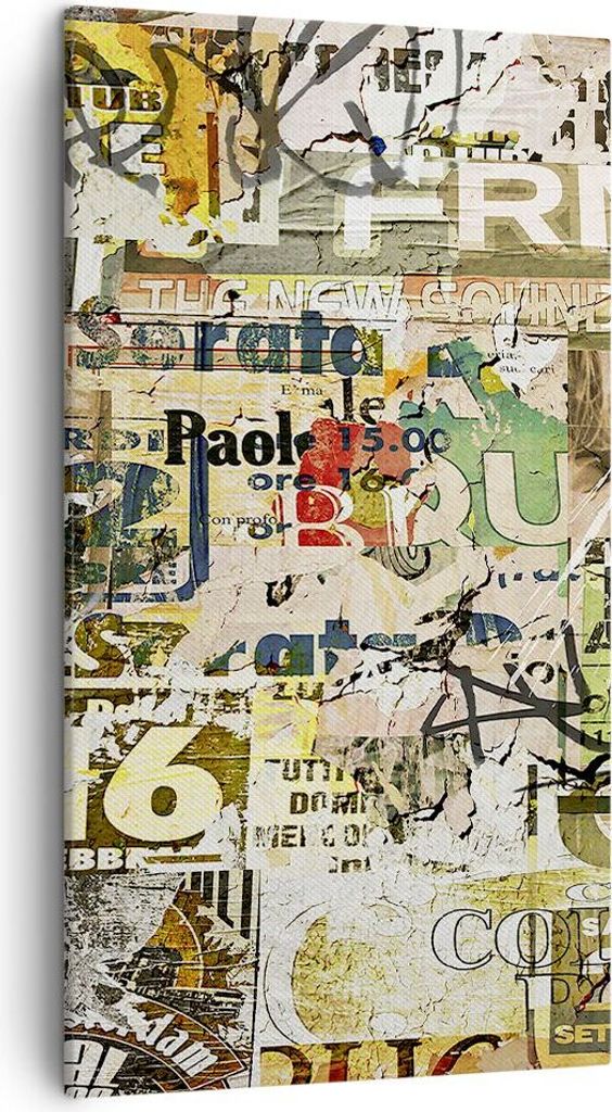 Bild auf Leinwand - Leinwandbild - Graffiti modern - 45x80cm - Wand Bild - Wanddeko - Wandbilder - Leinwanddruck - Bilder - Kunstdruck - Wanddekora...