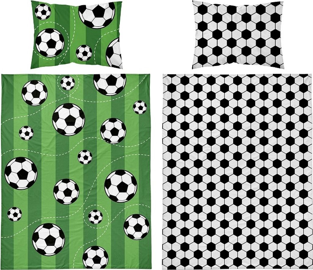 DETEXPOL Krippenbettwäsche Fußball Baumwolle, 100/135, 40/60 cm