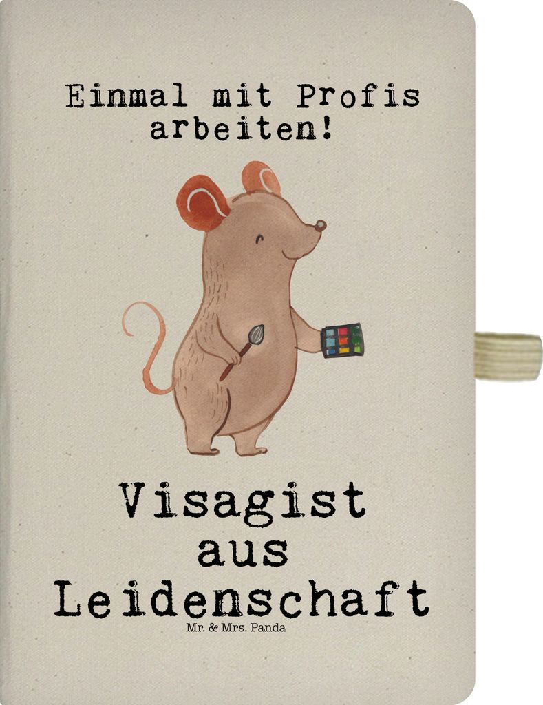 Mr. & Mrs. Panda notizbuch Visagist Leidenschaft - Transparent - Geschenk, A5 Kariert, Tagebuch, Eröffnung, Kosmetiker, Kosmetikstudio, Spruch, Ma...