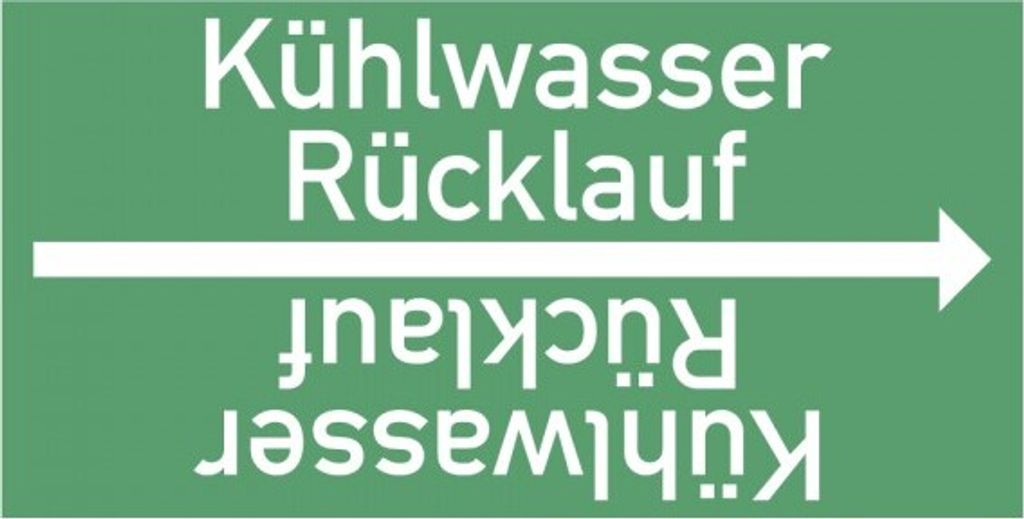 Dreifke Rohrleitungsband Kühlwasser Rücklauf, DIN 2403, ab Ø 15mm, grün/weiß...