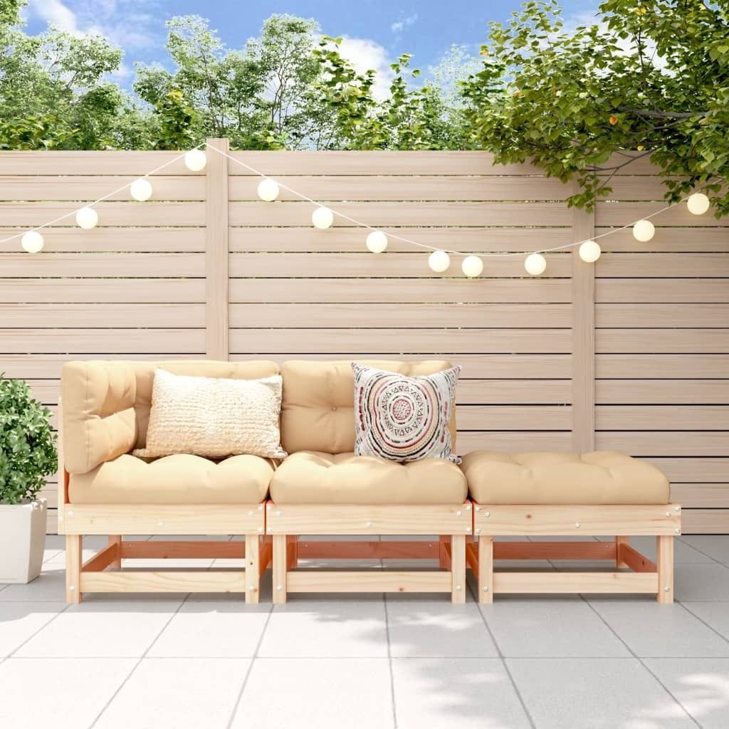 "2026 Promotion" 3-tlg. Garten-Lounge-Set Massivholz Kiefer - Gartenstühle CC29146