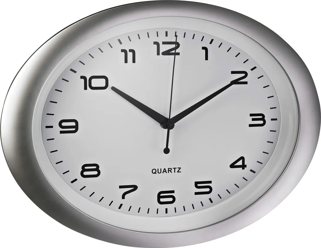 ALCO Wanduhr 186-10 Ovale Argento/Bianco - Orologio da Parete Quartz