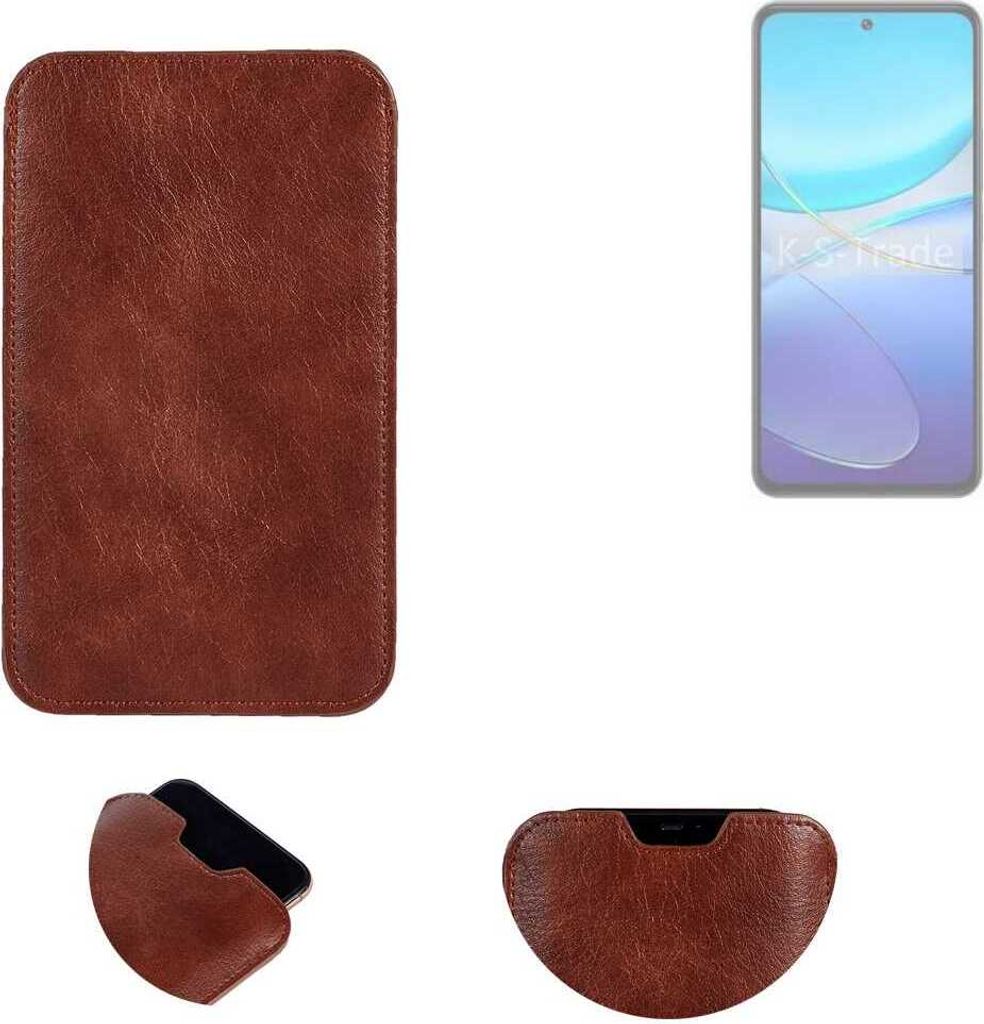 K-S-Trade Schutzhülle Handyhülle kompatibel mit Vivo Y100 4G Handytasche Kunstleder Sleeve in braun