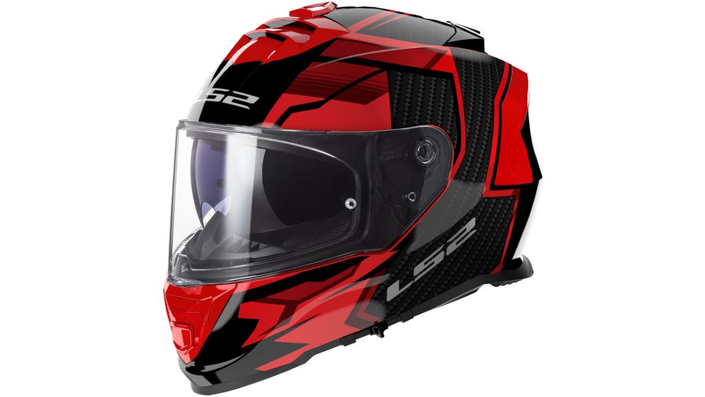 LS2 Integralhelm "FF800 Storm II Tracker schwarz / rot, Gr. 57 / 58 = M