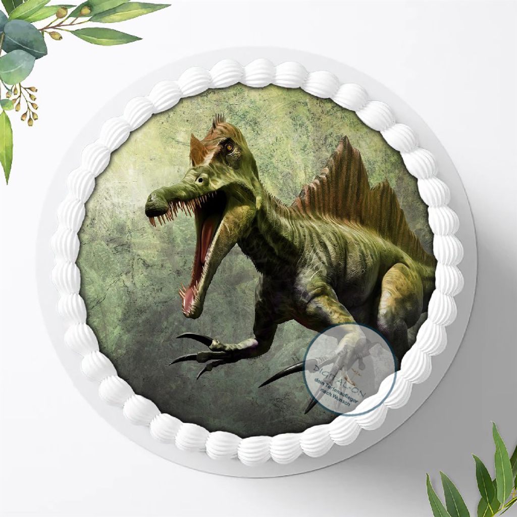 Für die Geburtstags Torte, Zuckerbild mit dem Motiv: Dinosaurier , Dino, Essbares Foto für Torten, Fondant, Tortenaufleger Ø 20cm, 0283c