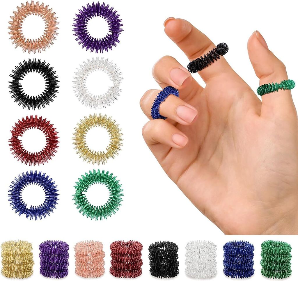 Fidget Ringe 24 Stück - Sensorik Spielzeug Gegen Stress & Für Konzentration
