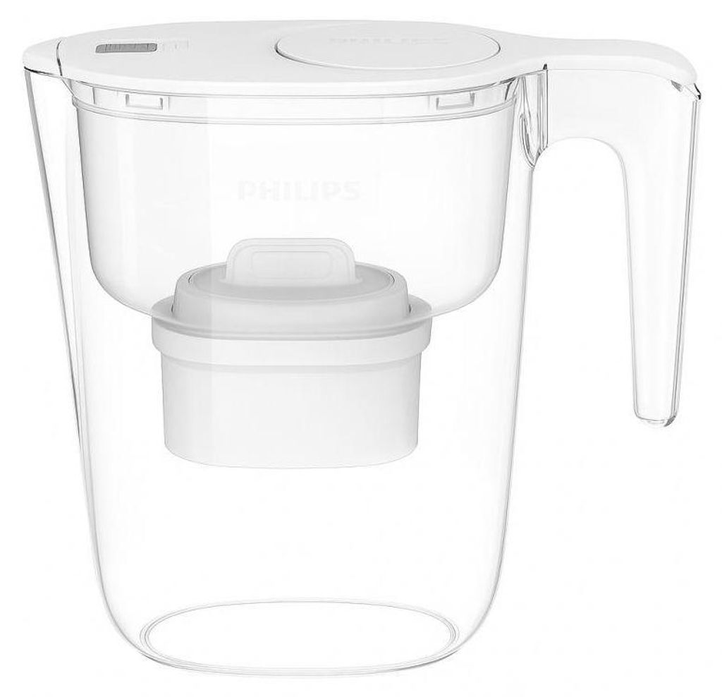 Carafe filtrante 2,6 L blanche avec 3 filtres anti Image du produit 