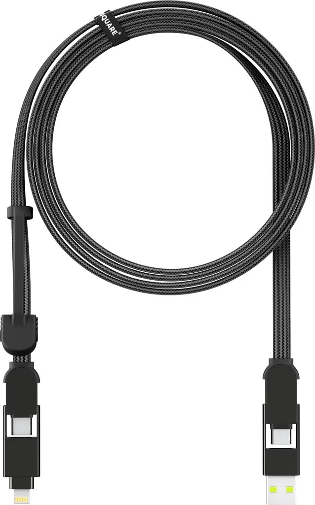 Câble de Charge Rapide Universel 2m USB-C vers USB-A Rolling Square Noir