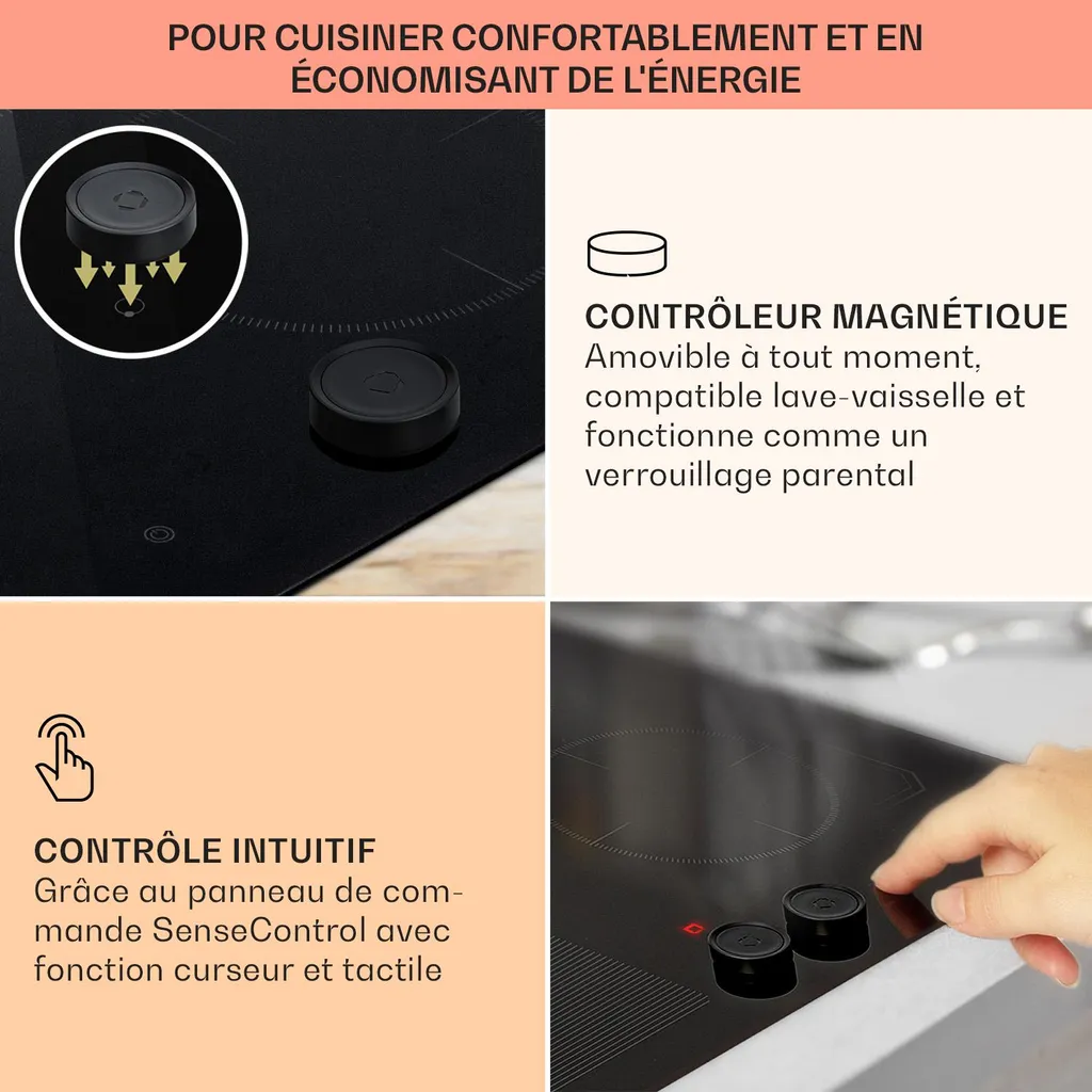 Plaque à Induction avec ThermoBoost 7000W et Commande Magnétique Unique - 4