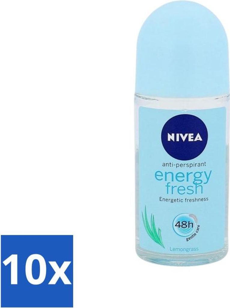 Nivea - Energy Fresh - Deoroller für Damen - 48 Stunden Langzeitwirkung - 50 ml - Vorteilspack - 10 Stücke