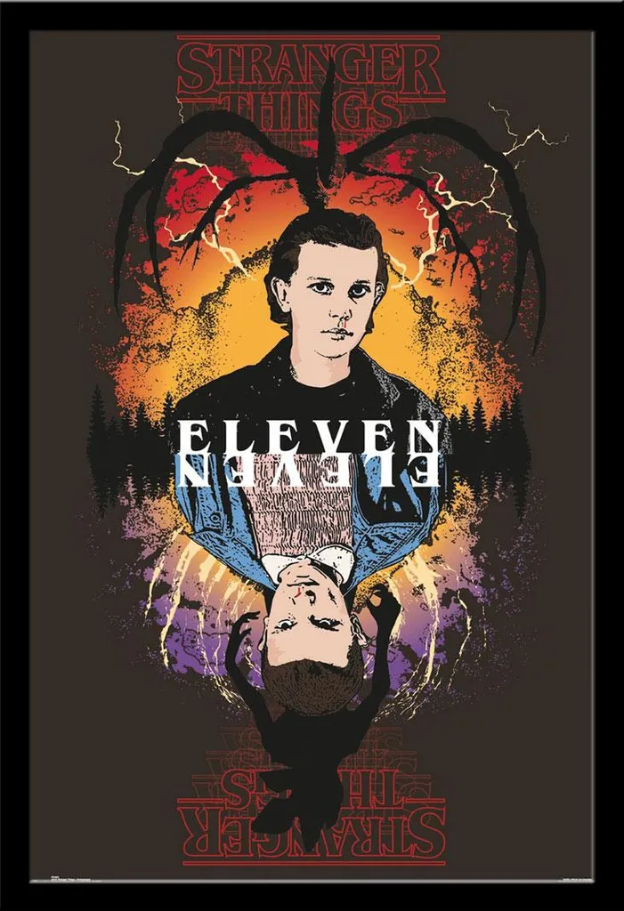 Quadro Stranger Things Eleven con Cornice Shinsuke MDF e Vetro Acrilico
