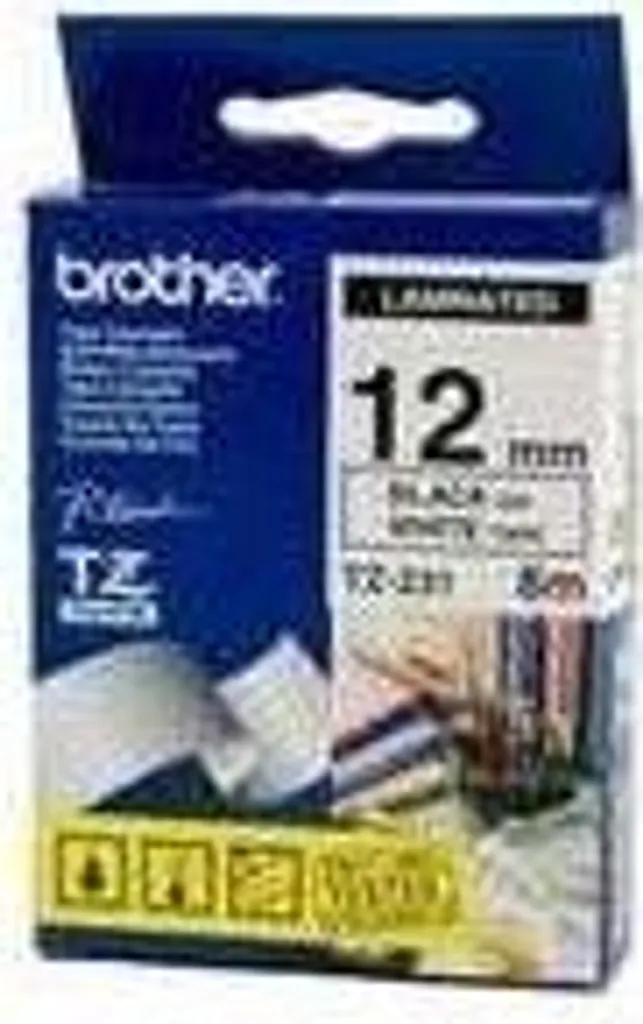 Cassette de ruban laminé 12mm Brother TZ-231 compatible série P-Touch