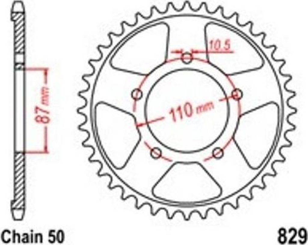 Kettenrad 42 Z Teilung 532 für SUZUKI GSX-R 1100 89-97 Rear sprock