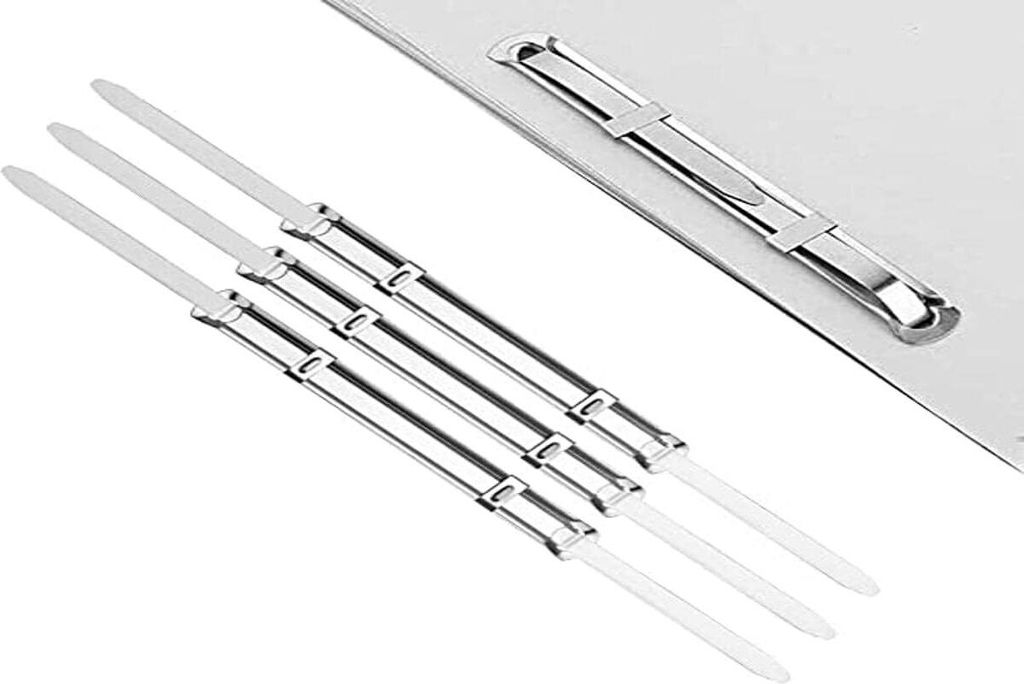 100 Stück Aktenbinder Heftstreifen Heftstreifen Metall Silver Abheftstreifen Heftlaschen Archivclip Stahl Archivierung Clip Rostfrei Archivclips H...