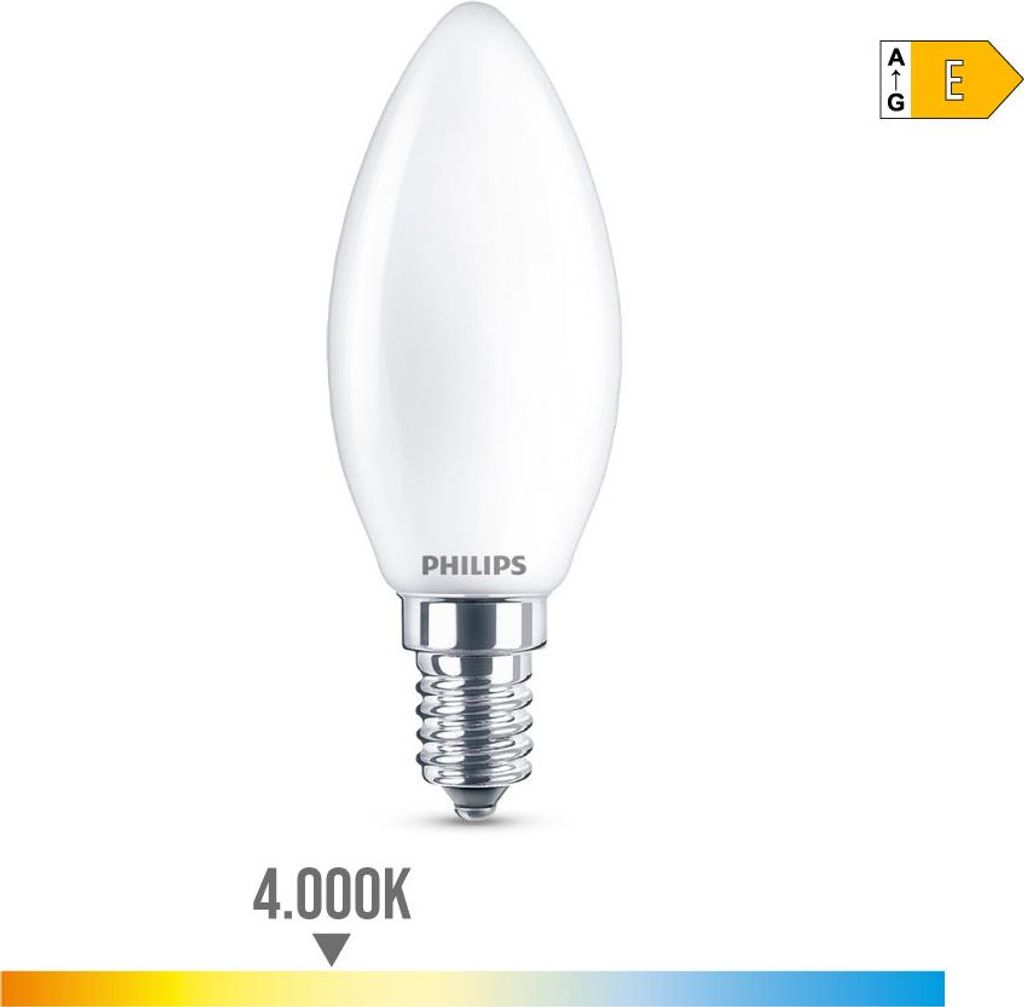 Ampoule Led E14 Bougie Philips Lumière Du Jour 4000k, Image du produit 