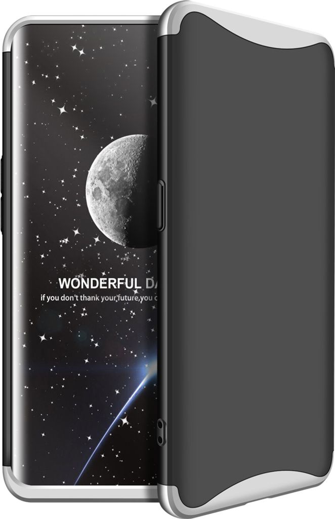 Für OPPO Finden Sie X Ultra Slim PC Rückabdeckung rutschfeste 360 Grad Full Protective Gehäuse silber schwarz