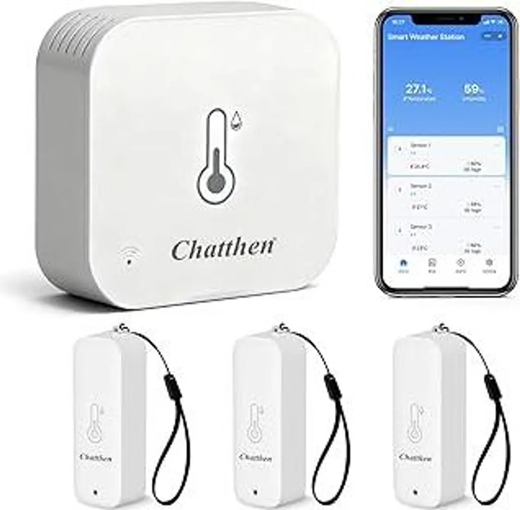 Termometro Wi-Fi Tuya Smart 3 Sensori: Monitoraggio Remoto Casa e Giardino