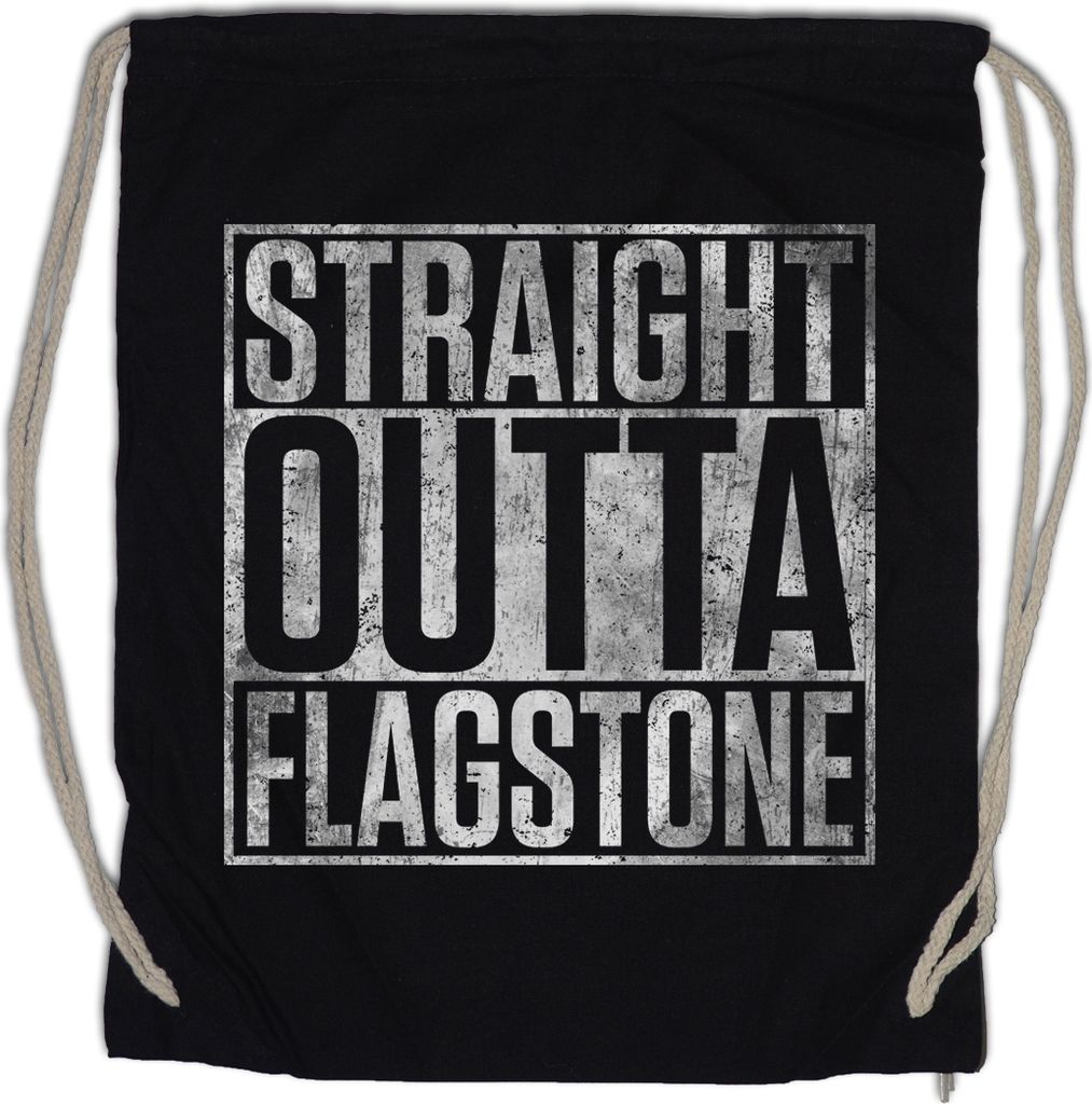 Urban Backwoods Straight Outta Flagstone, Turnbeutel, Farbe: Schwarz