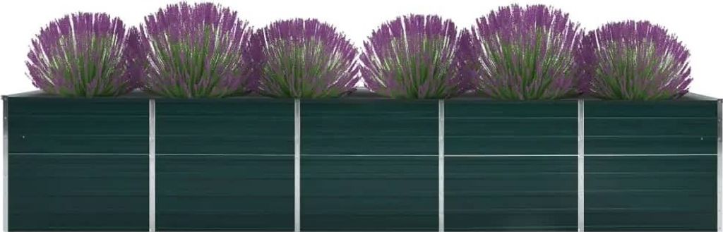 vidaXL Garten-Hochbeet Verzinkter Stahl 400x80x45 cm Grün Produktbild 