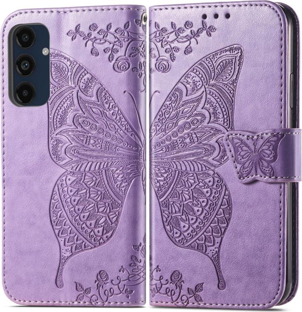 Samsung Galaxy A16 Hülle - Coverup Schmetterling Klapphülle - Violett
