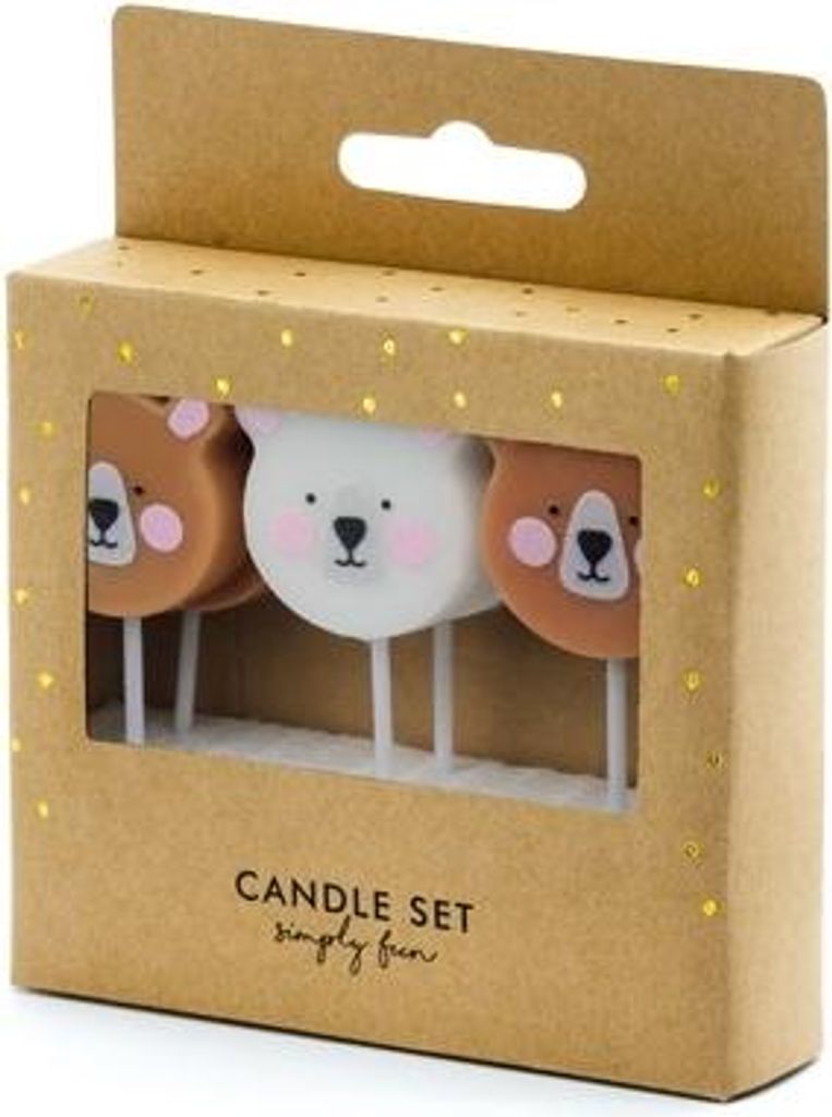PARTYDECO Świeczki urodz.Miś mix 3cm A6 SCS-11 10021 Zdjęcie produktu 