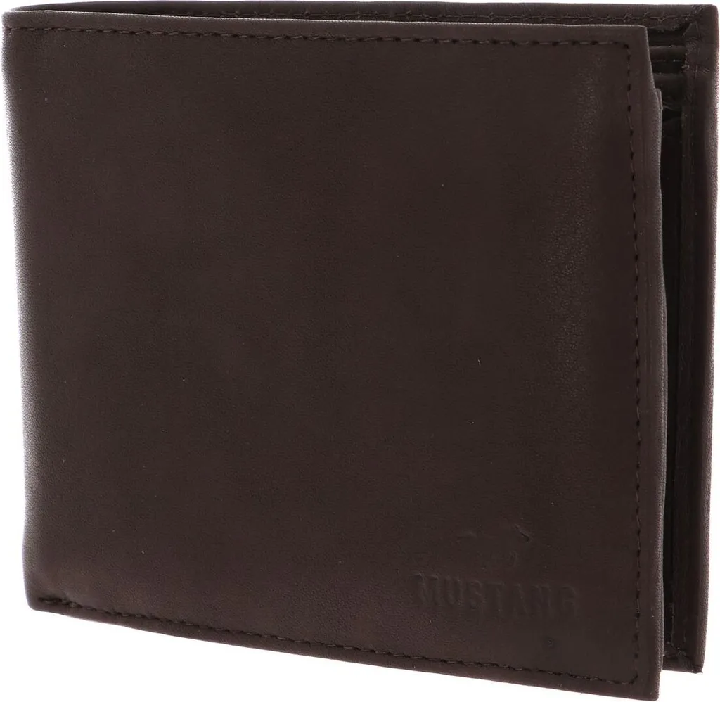 Portefeuille Mustang Livorno en Cuir Brun avec Compartiments Multiples