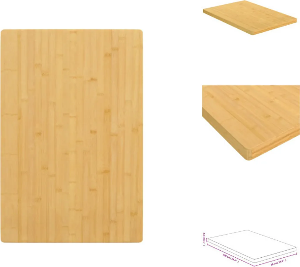 Plateau de table vidaXL en Bambou 60x100 cm : rénovez facilement vos meubles