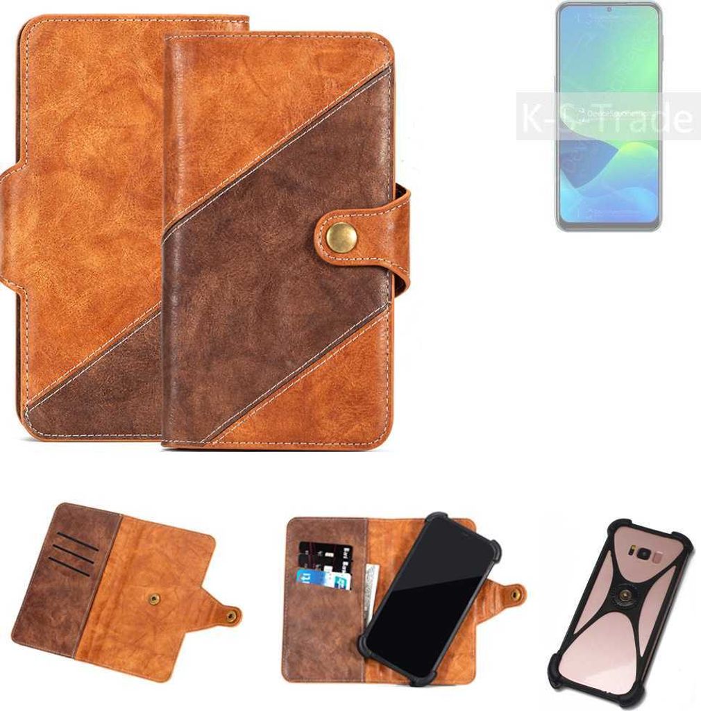 K-S-Trade Handyhülle Schutzhülle Bookstyle Case Wallet-Case kompatibel mit Ulefone Note 13P Cover Klapphülle Kantenschutz Smartphone dunkelbraun