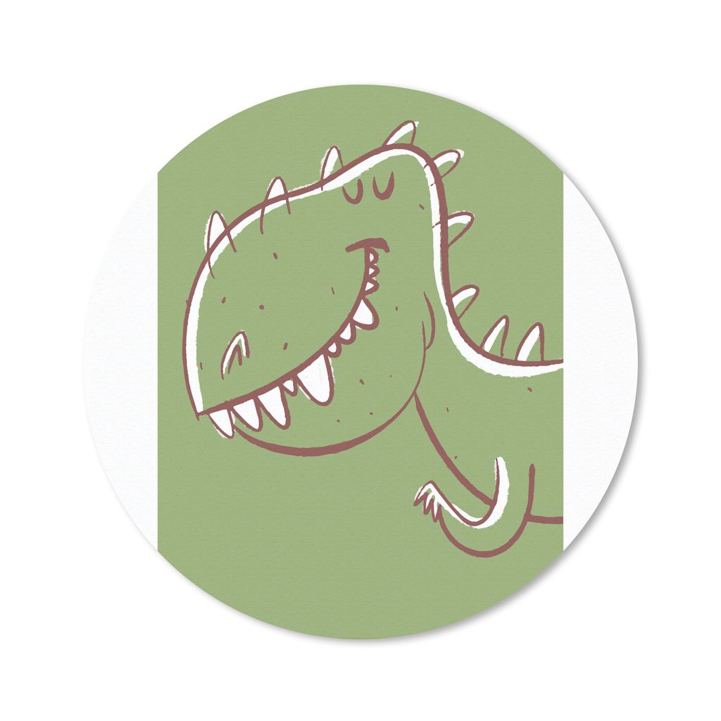 MuchoWow Mauspad Mousepad Dinosaurier - Tiere - Grün - Zeichnung - Kinder - Kinder 40x40 cm - Mousepads - Maus Mat - Pad - Mausunterlage - Schre...