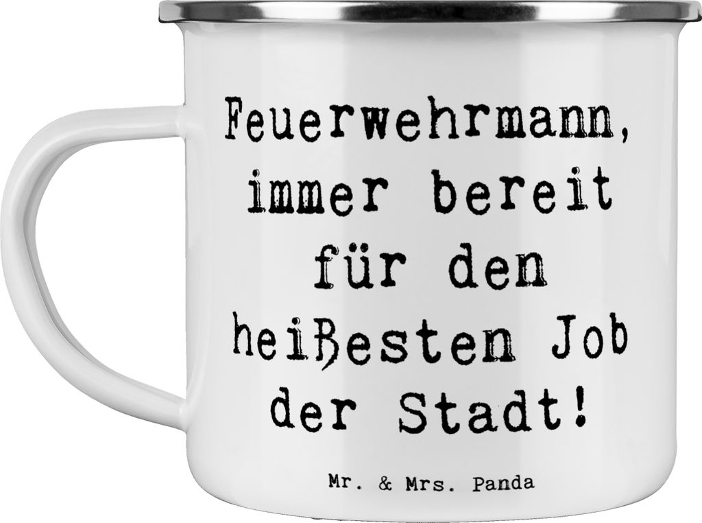 Mr. & Mrs. Panda Pott Spruch Feuerwehrmann Held - Weiß - Geschenk, Stadt, Lebensretter, Berufsleben, Reisebecher, Feuerwehr, Berufsgestaltung, Kaf...