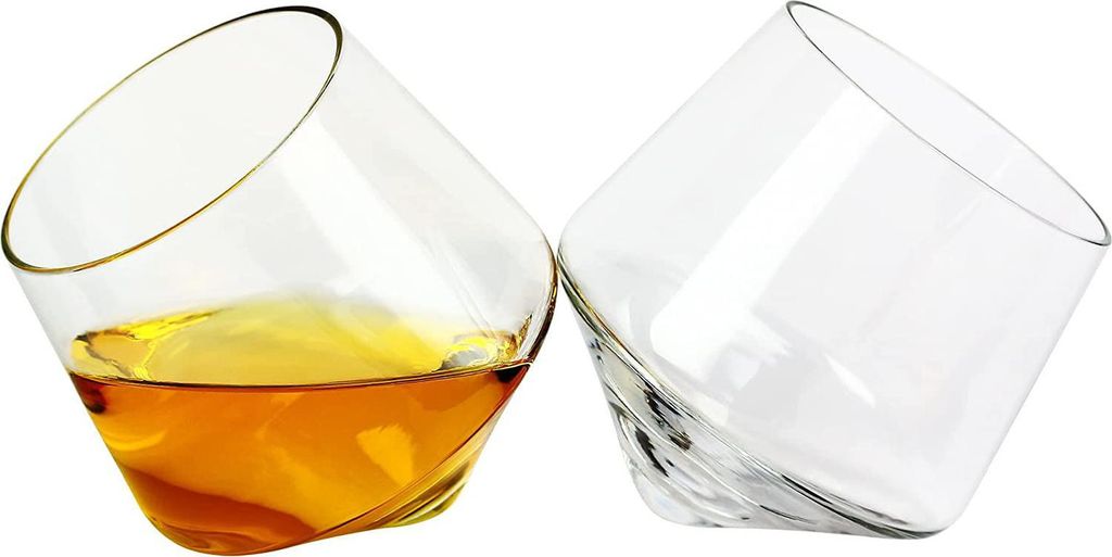 Winkee 2 tlg. Set rollende drehende Whiskey Whisky Gläser Produktbild 