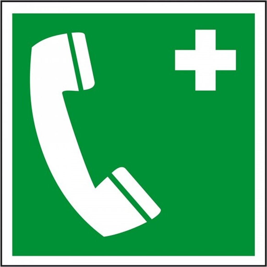 Dreifke Schild I Rettungszeichen Notruftelefon, Kunststoff, 200x200mm, ASR A...
