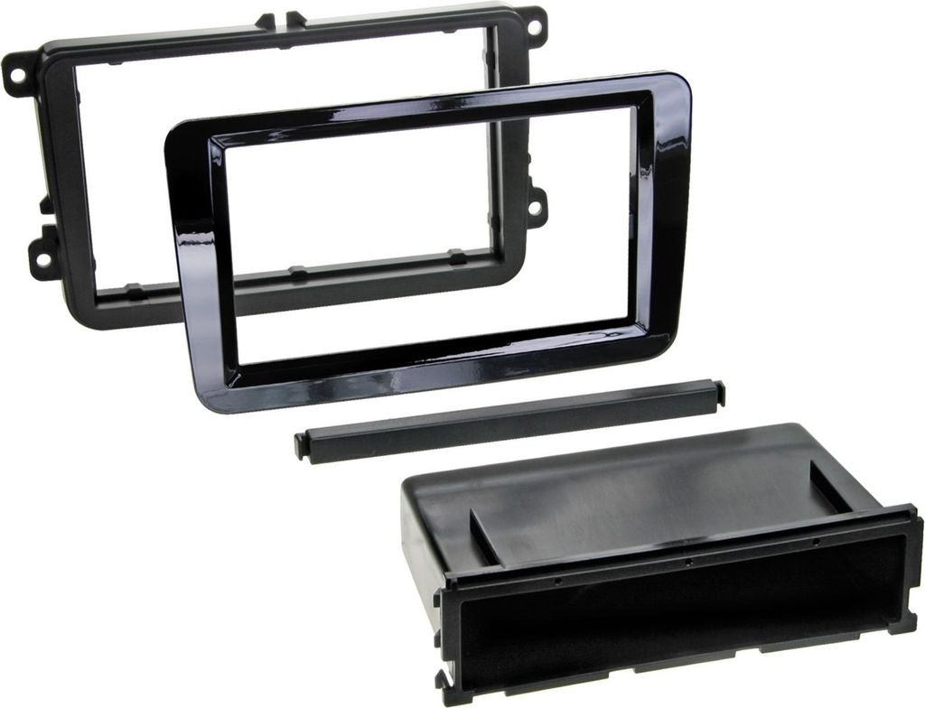 2-DIN Radioblende mit Fach passend für Seat/Skoda/VW Klavierlack lose