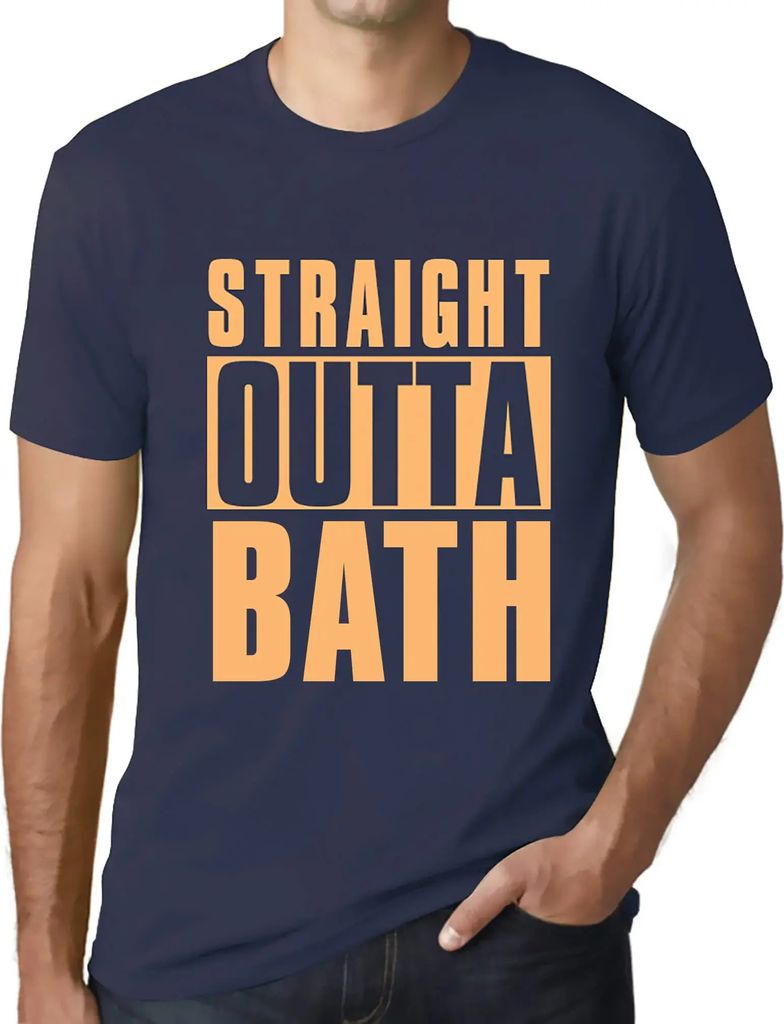 Herren Grafik T-Shirt Direkt aus dem Bad – Straight Outta Bath – Öko-Verantwortlich Vintage Jahrgang Kurzarm Lustige Druck Geburtstag Geschenk...