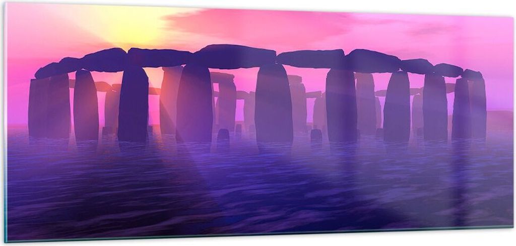 Bilder auf glas - Stonehenge Kreis Geheimnis Geschichte - 100x40cm - Glasbilder - Wandbilder - Kunstdruck - Wanddekoration aus Glas - Glas Bilder -...