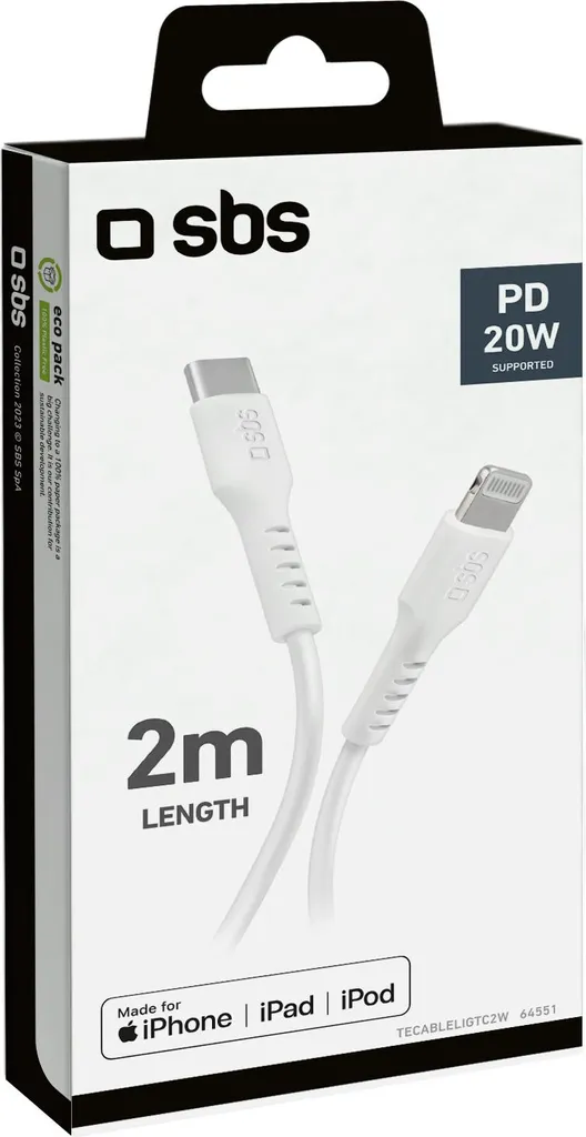 sbs TECABLELIGTC2W sbs Lightning/USB C Kabel 2,0 m - 4