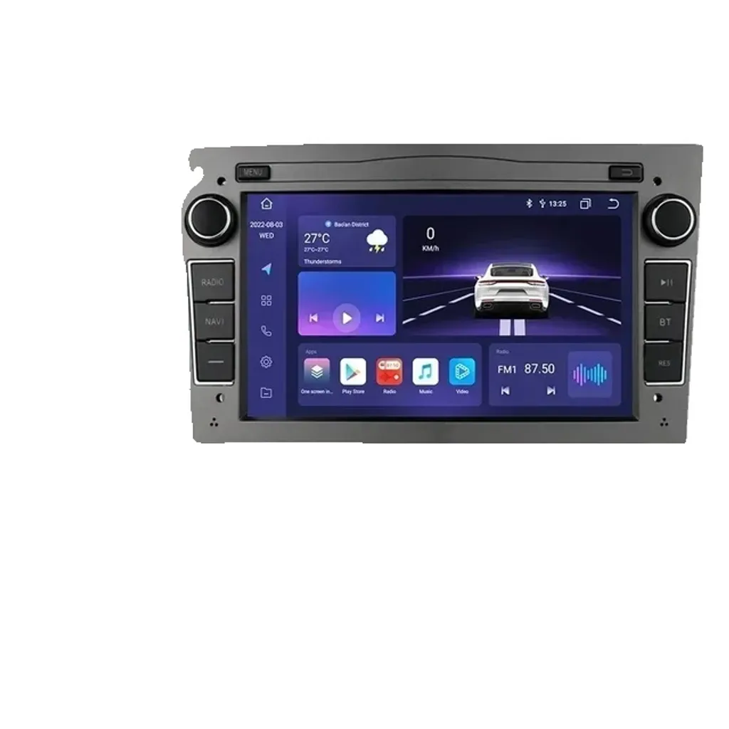 Autoradio Android 12 CarPlay S8 Gris avec Navigation GPS et Bluetooth